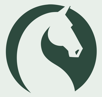 Negative Space Horse Profile Mark #e8efe9/#2d4a3e