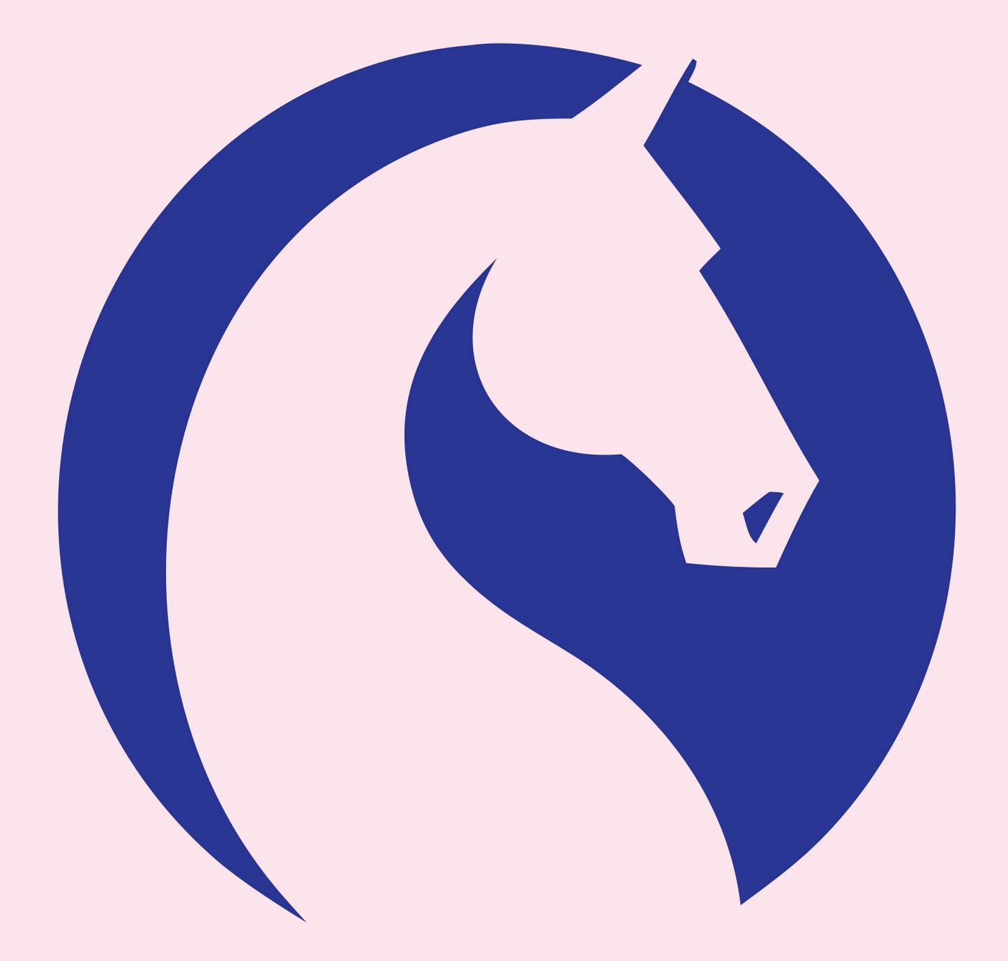 Negative Space Horse Profile Mark #fce4ec/#283593
