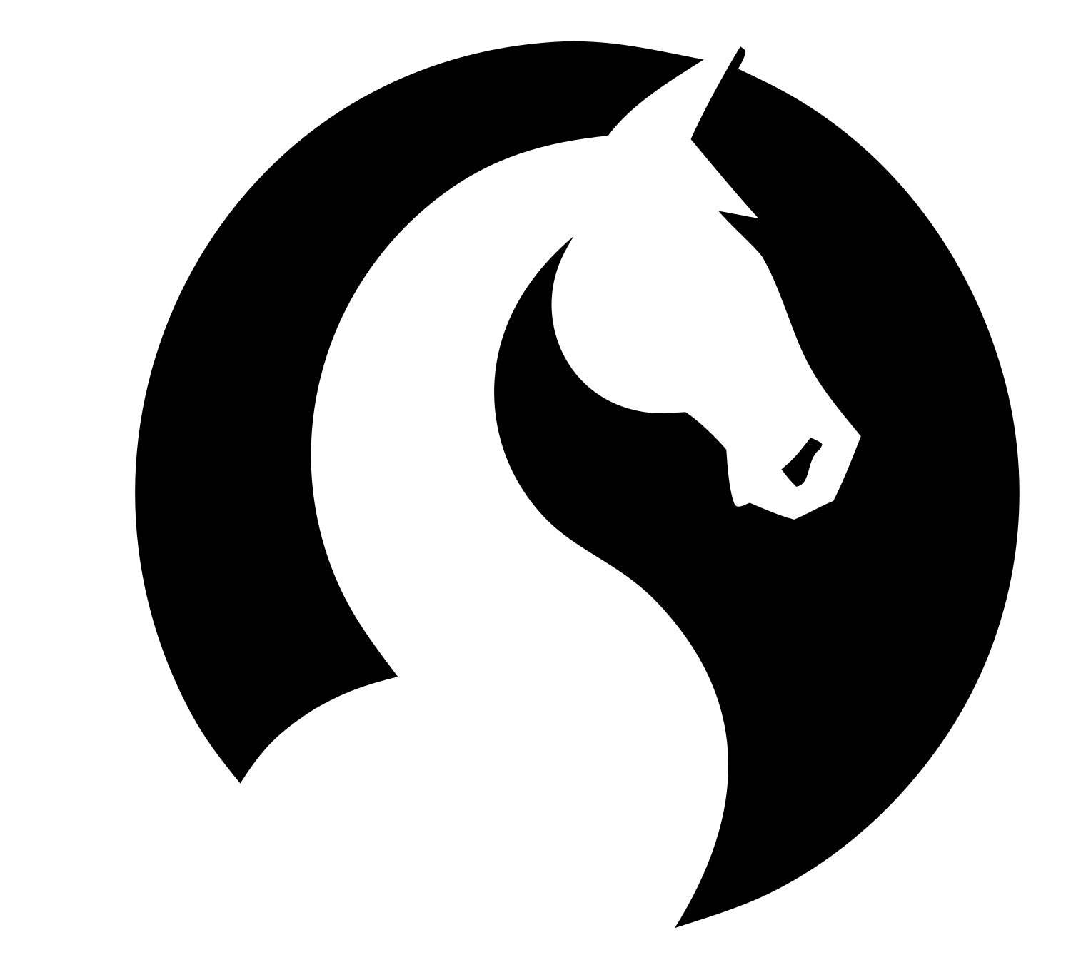 Negative Space Horse Neck Mark #ffffff/#000000