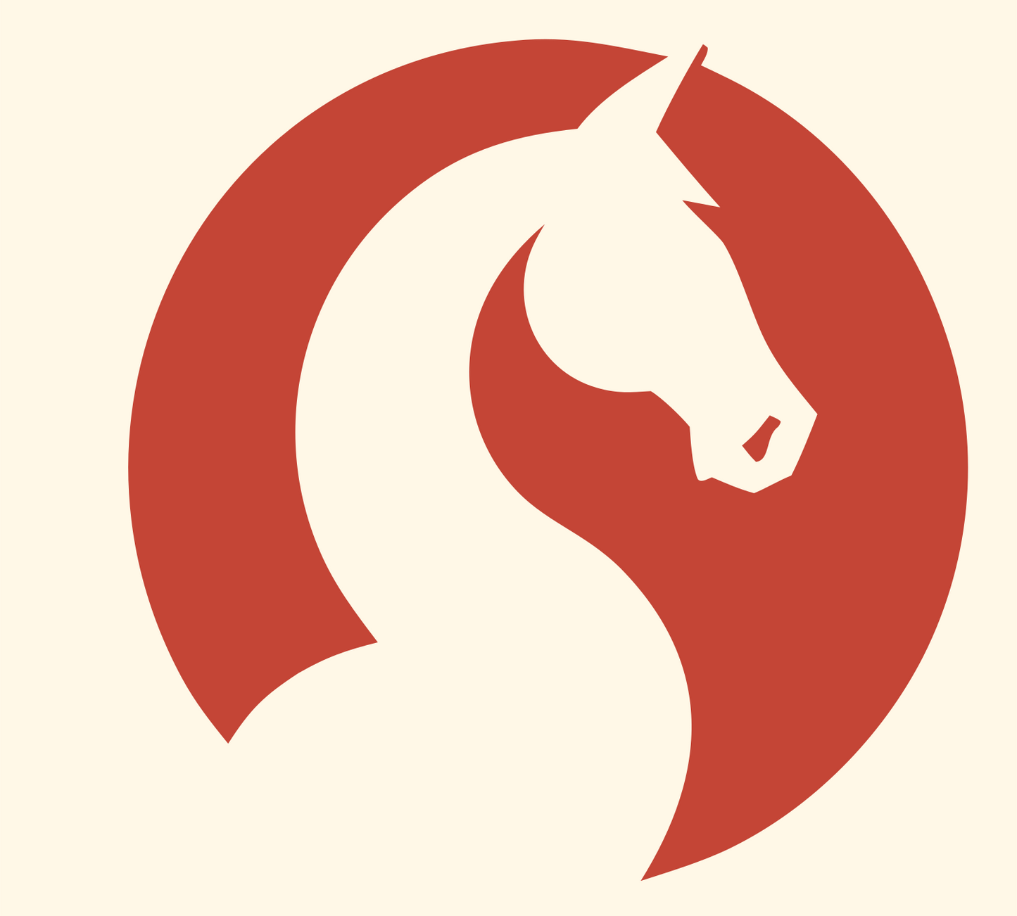 Negative Space Horse Neck Mark #fff8e7/#c44536