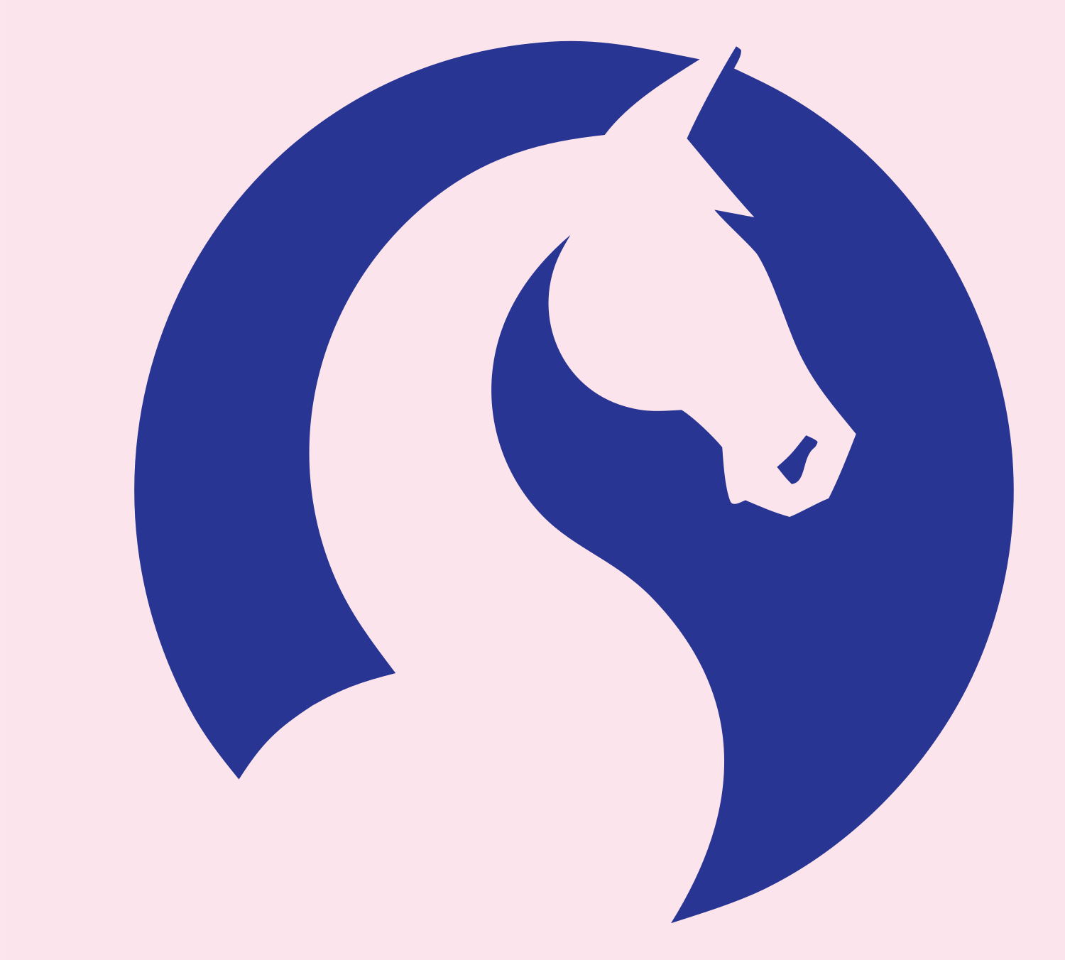 Negative Space Horse Neck Mark #fce4ec/#283593
