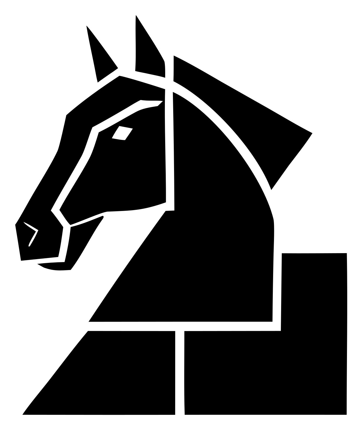 Heavy Horse Head Emblem #ffffff/#000000