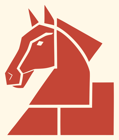Heavy Horse Head Emblem #fff8e7/#c44536