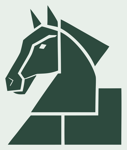 Heavy Horse Head Emblem #e8efe9/#2d4a3e