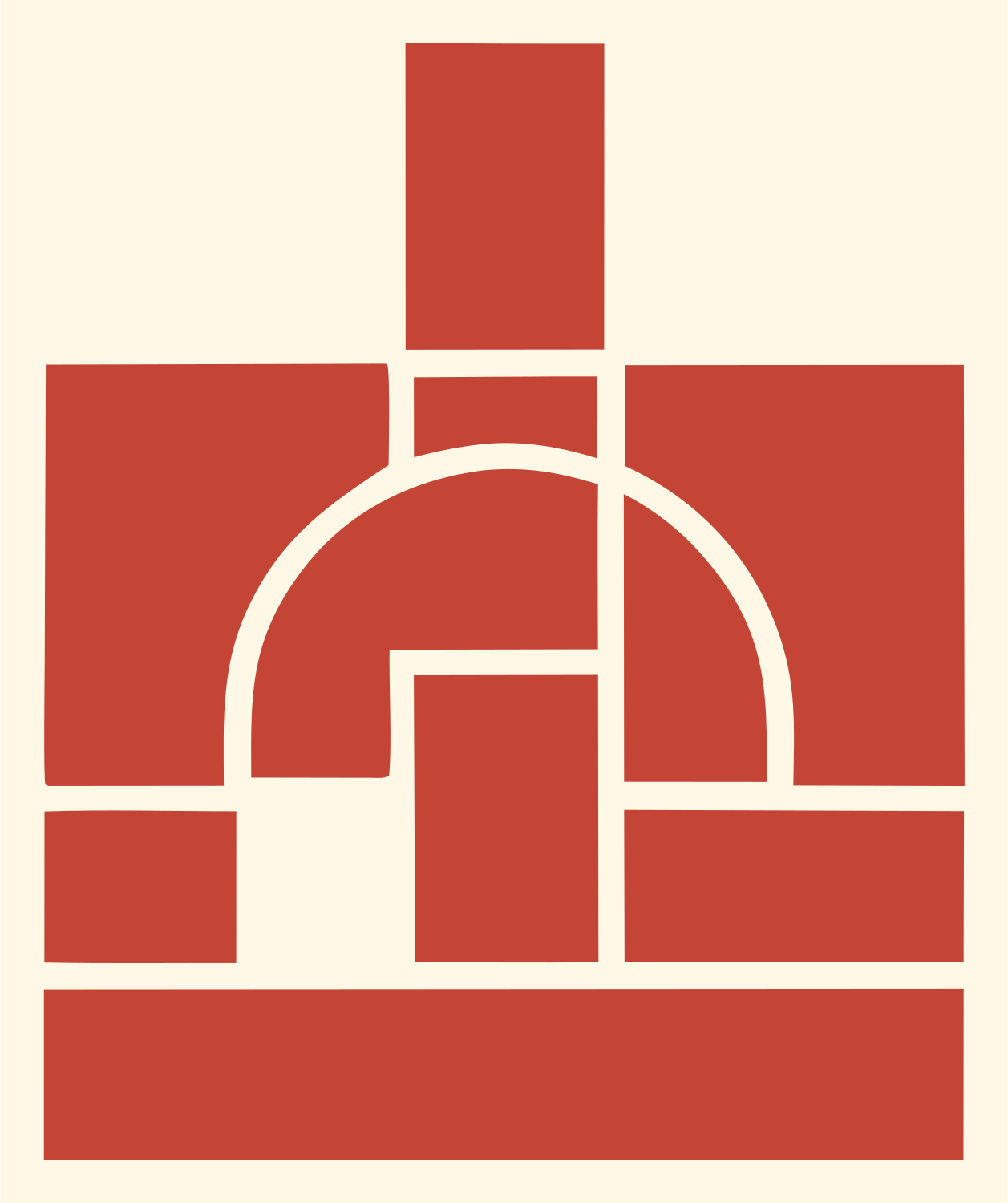Blocky Horse Oven Icon #fff8e7/#c44536
