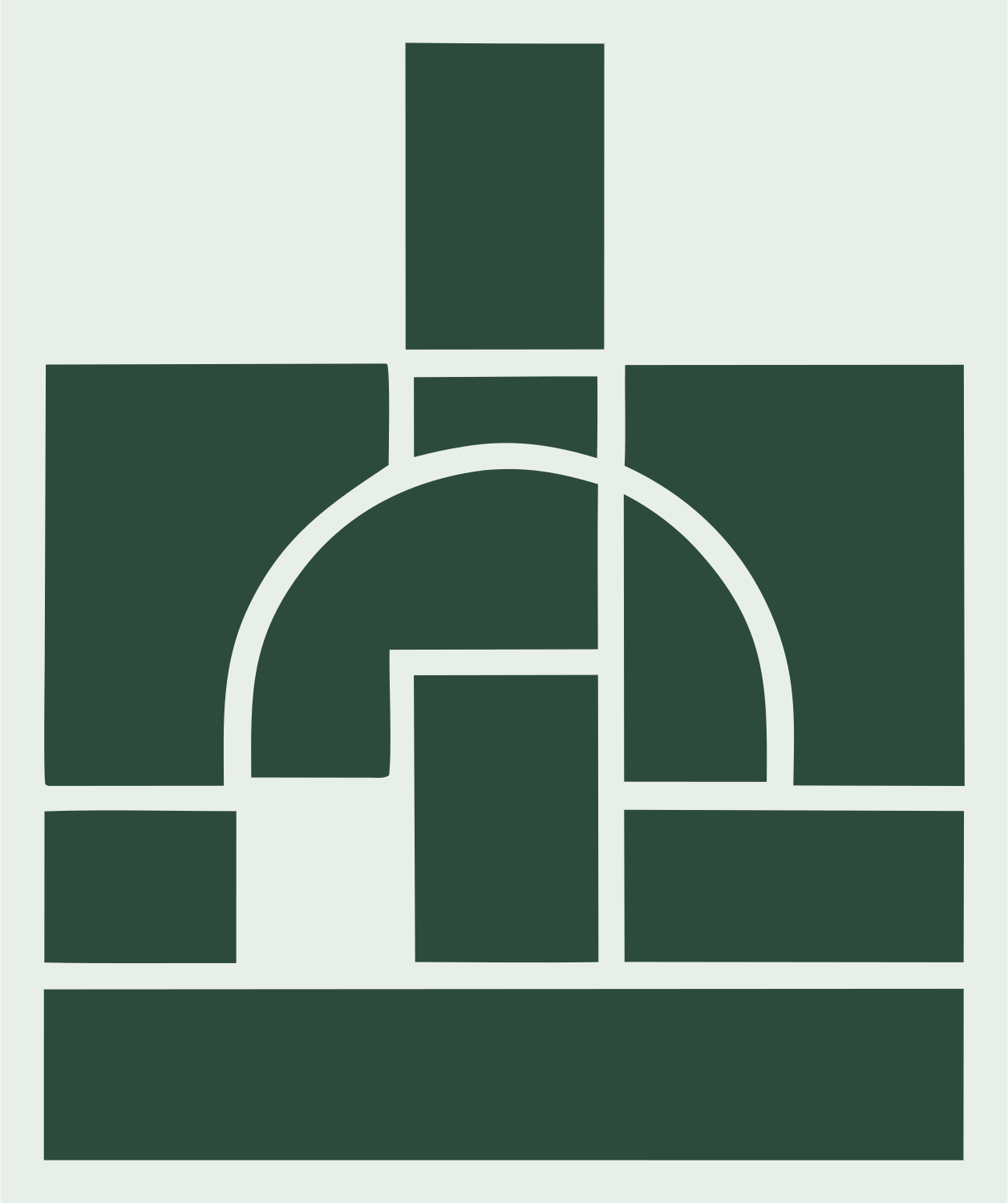 Blocky Horse Oven Icon #e8efe9/#2d4a3e