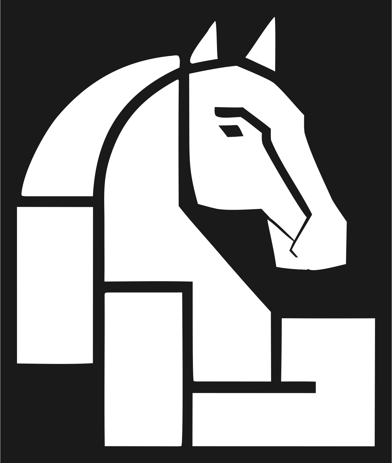 Geometric Horse Knight Icon #1a1a1a/#ffffff