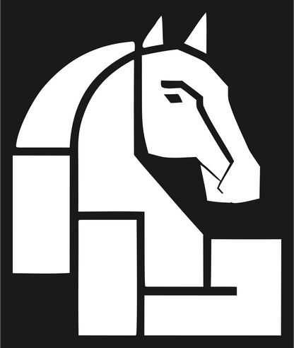 Geometric Horse Knight Icon #1a1a1a/#ffffff