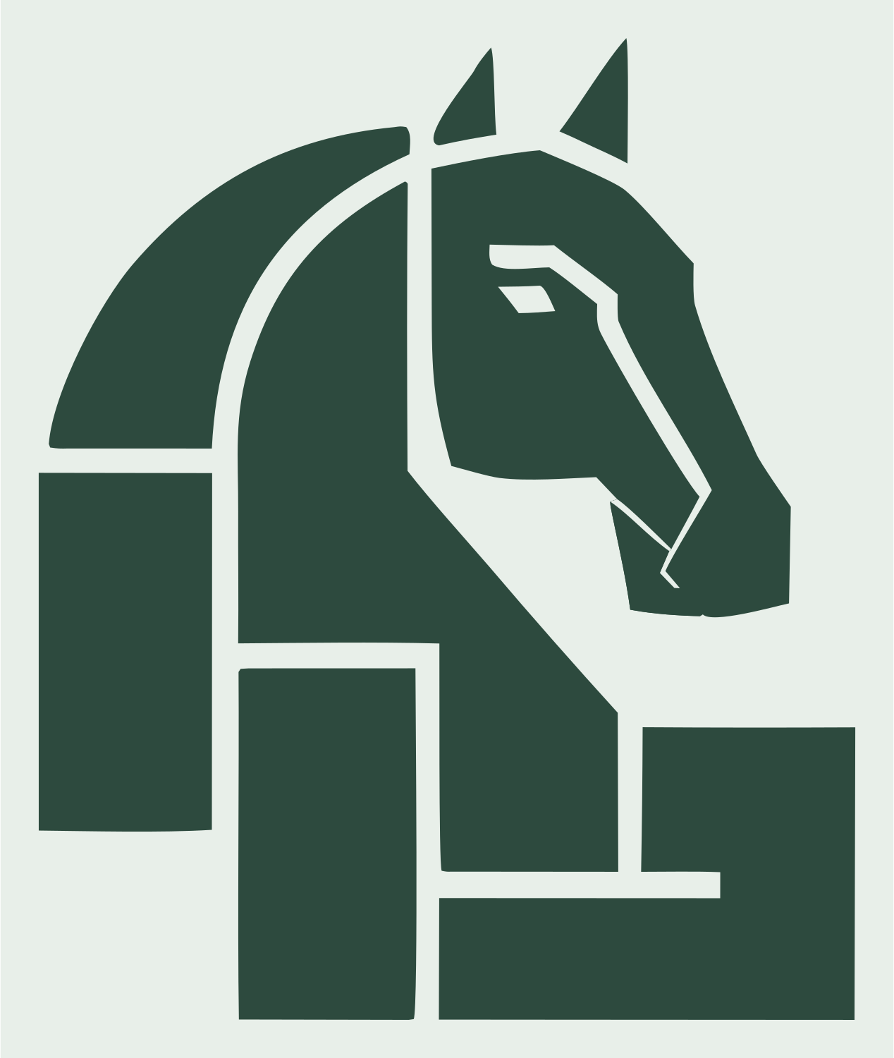 Geometric Horse Knight Icon #e8efe9/#2d4a3e