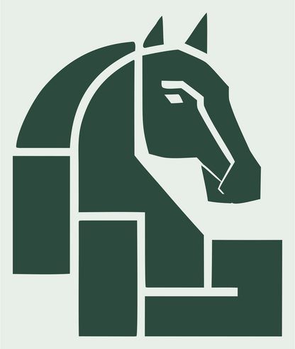 Geometric Horse Knight Icon #e8efe9/#2d4a3e