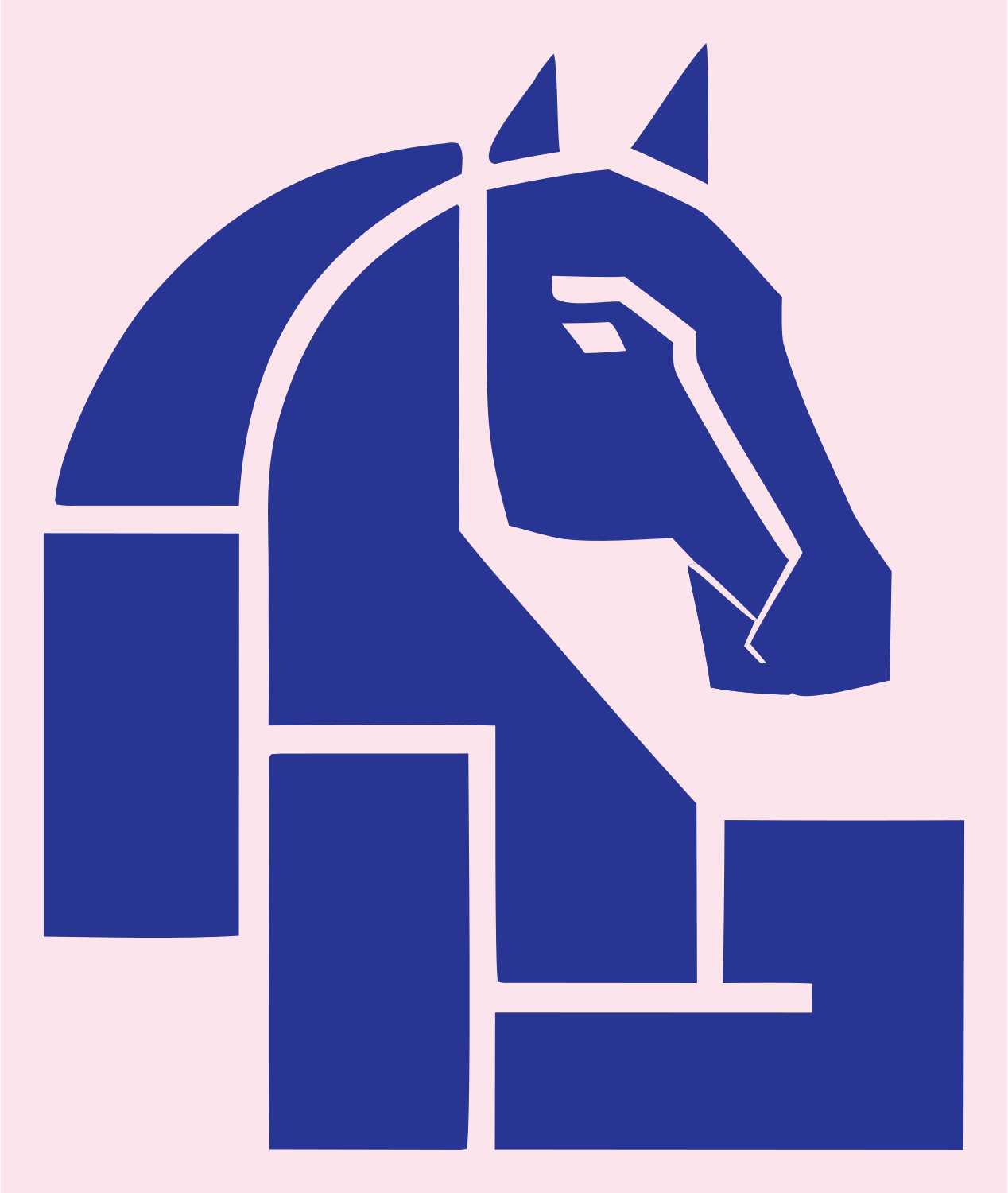 Geometric Horse Knight Icon #fce4ec/#283593