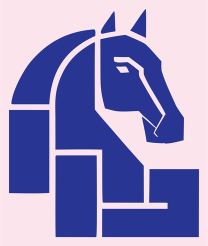 Geometric Horse Knight Icon #fce4ec/#283593