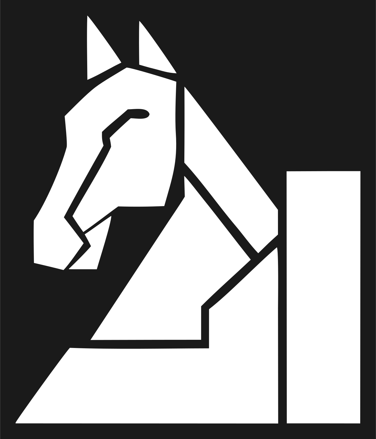 Geometric Horse Knight Icon #1a1a1a/#ffffff