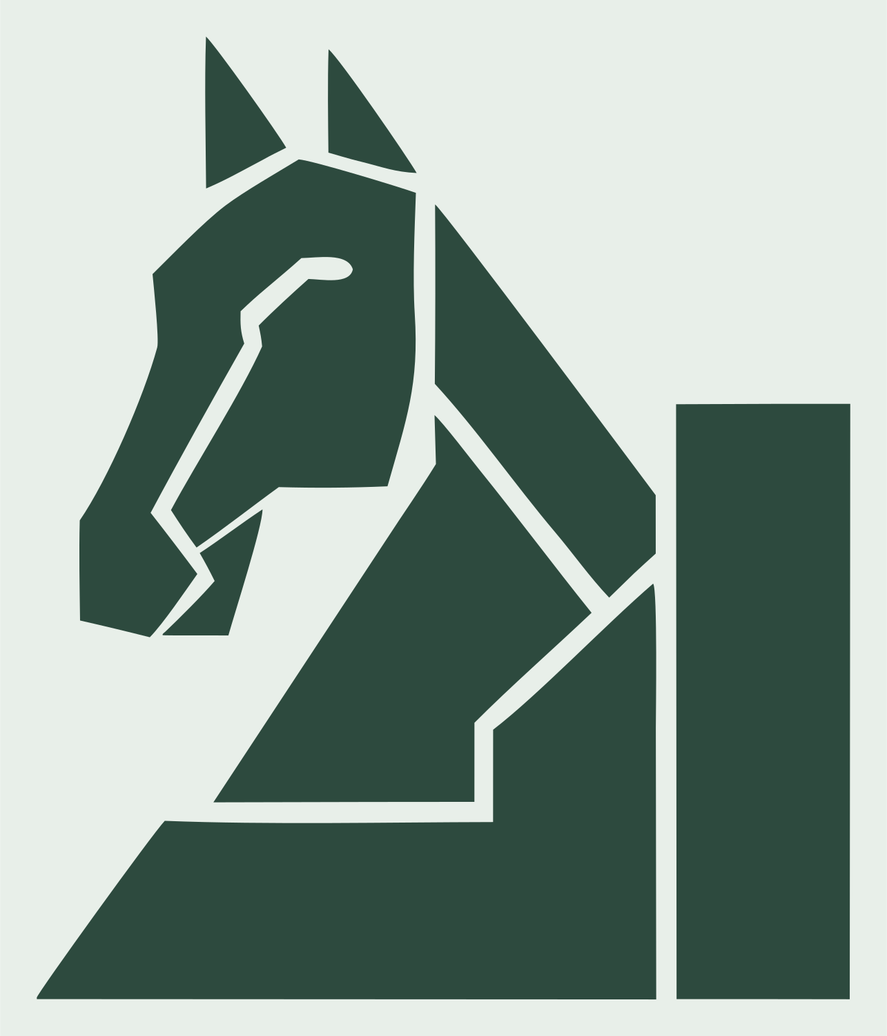 Geometric Horse Knight Icon #e8efe9/#2d4a3e