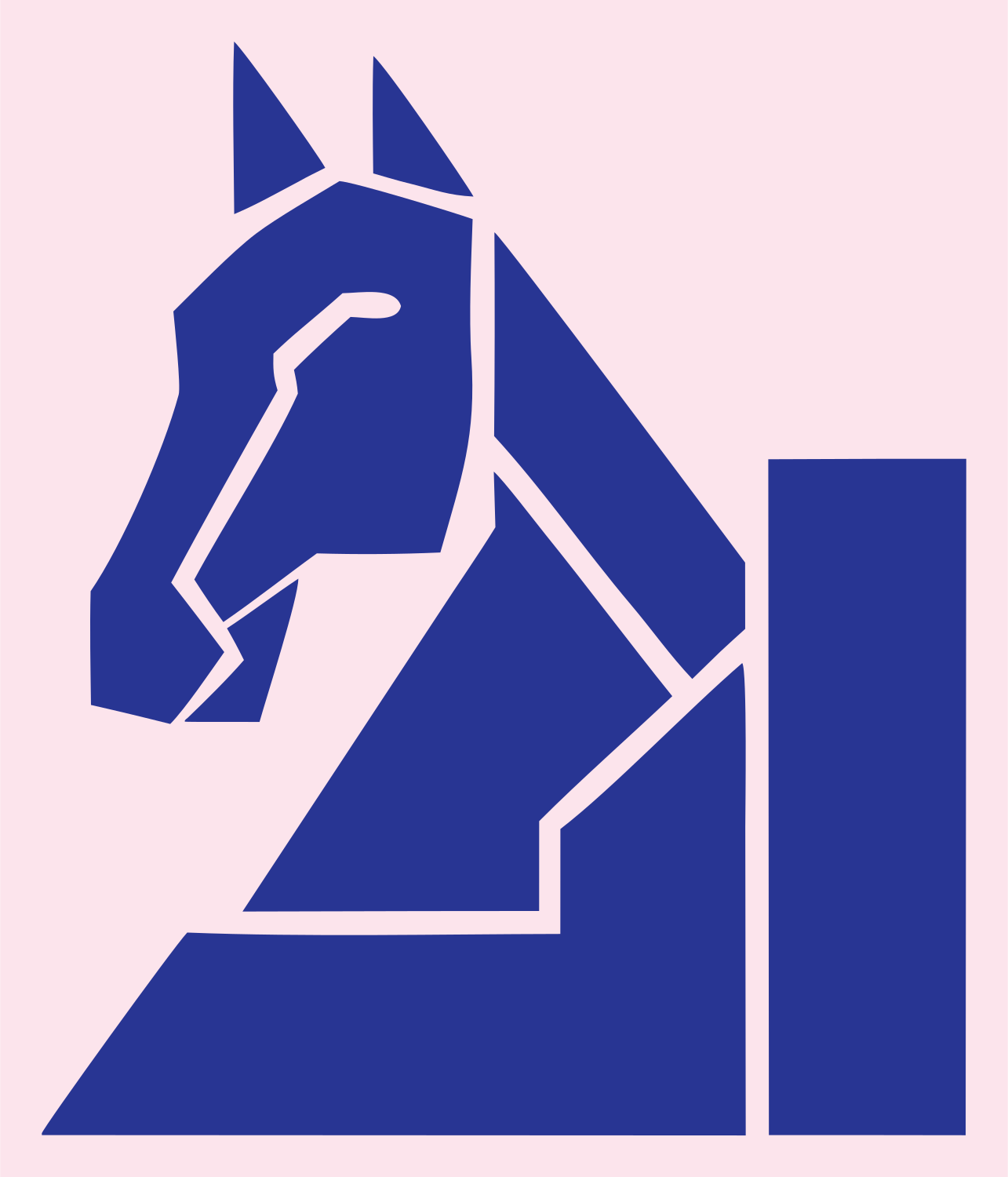 Geometric Horse Knight Icon #fce4ec/#283593