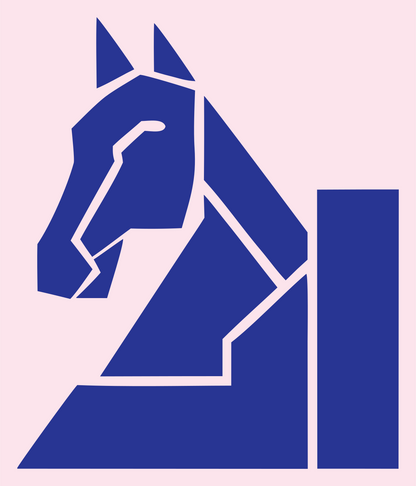 Geometric Horse Knight Icon #fce4ec/#283593