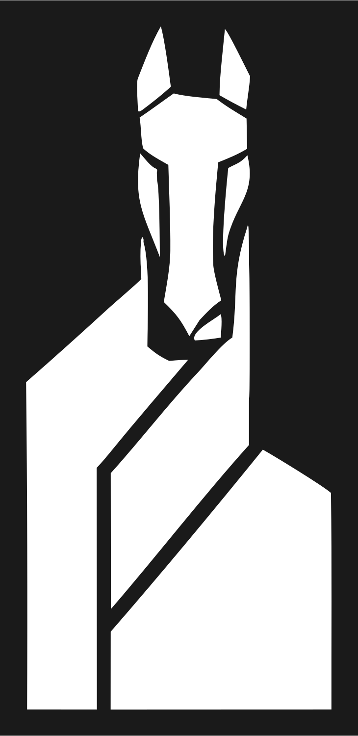 Heavy Horse Block Emblem #1a1a1a/#ffffff