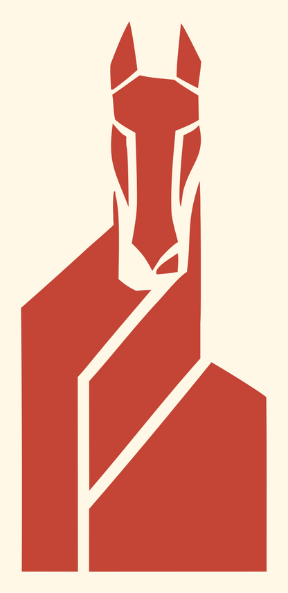 Heavy Horse Block Emblem #fff8e7/#c44536