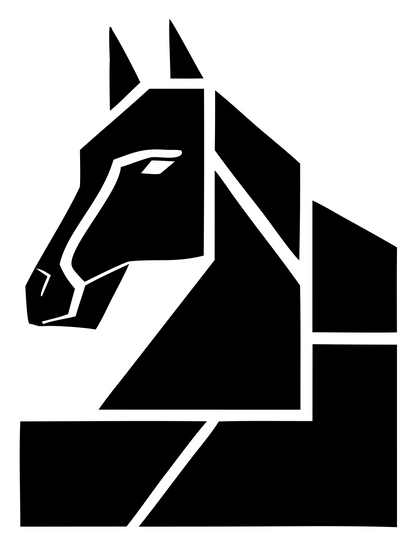 Blocky Horse Head Mark #ffffff/#000000