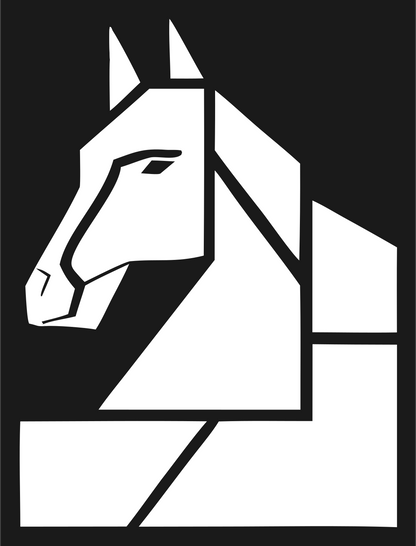 Blocky Horse Head Mark #1a1a1a/#ffffff