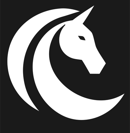 Unicorn Horn Horse Circle Mark #1a1a1a/#ffffff