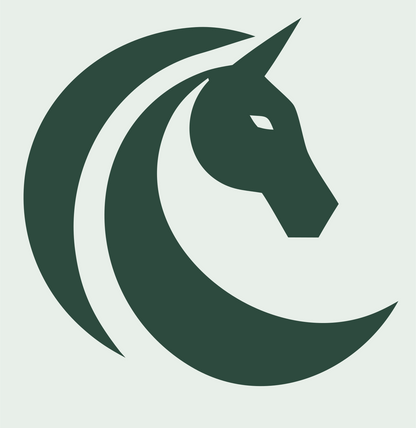 Unicorn Horn Horse Circle Mark #e8efe9/#2d4a3e