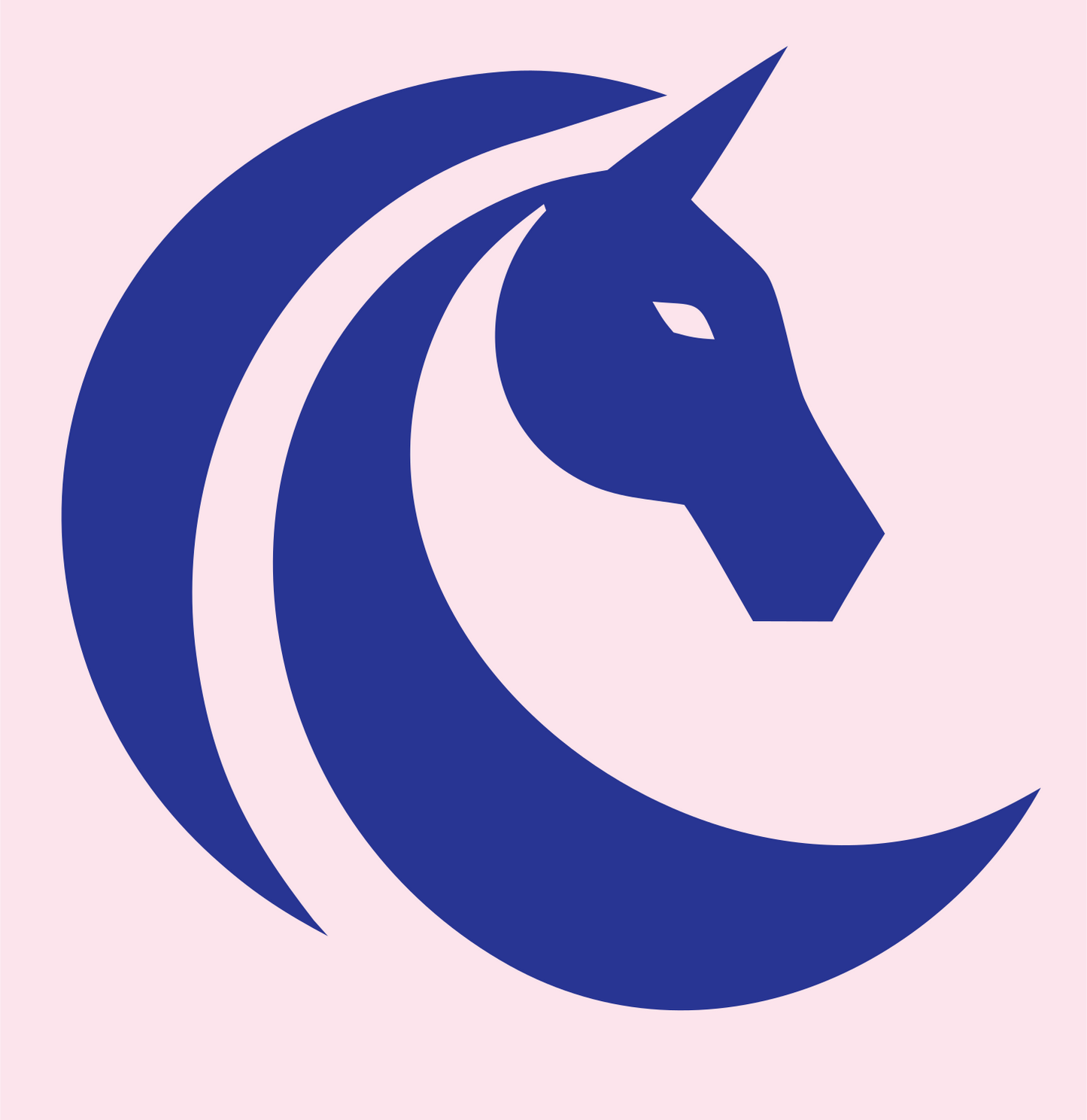 Unicorn Horn Horse Circle Mark #fce4ec/#283593