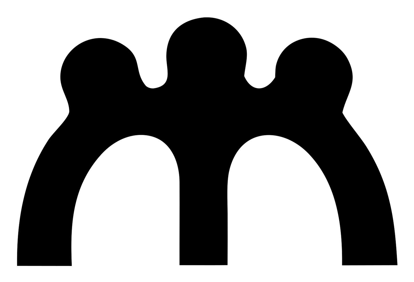 Triple Arch Horse Crown Mark #ffffff/#000000