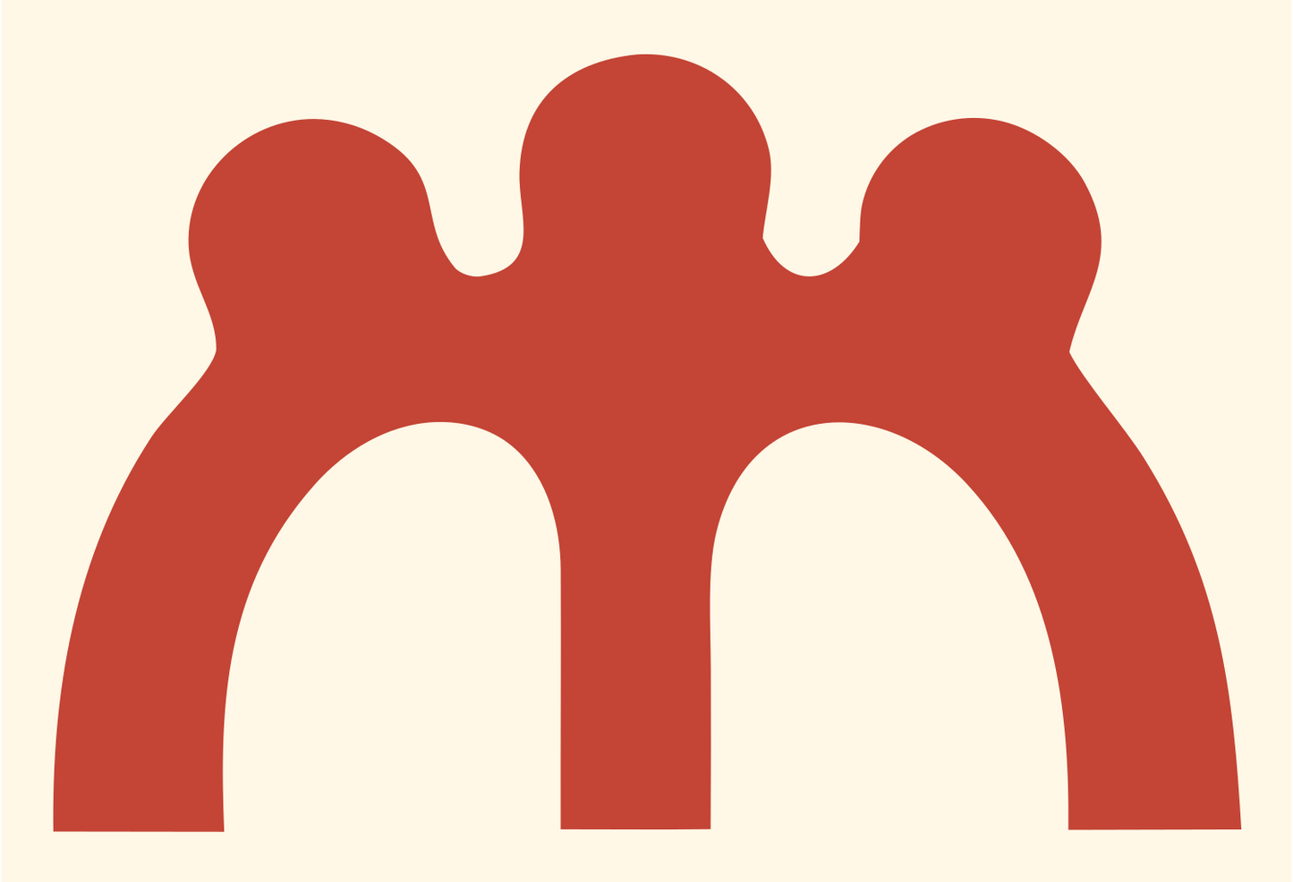 Triple Arch Horse Crown Mark #fff8e7/#c44536