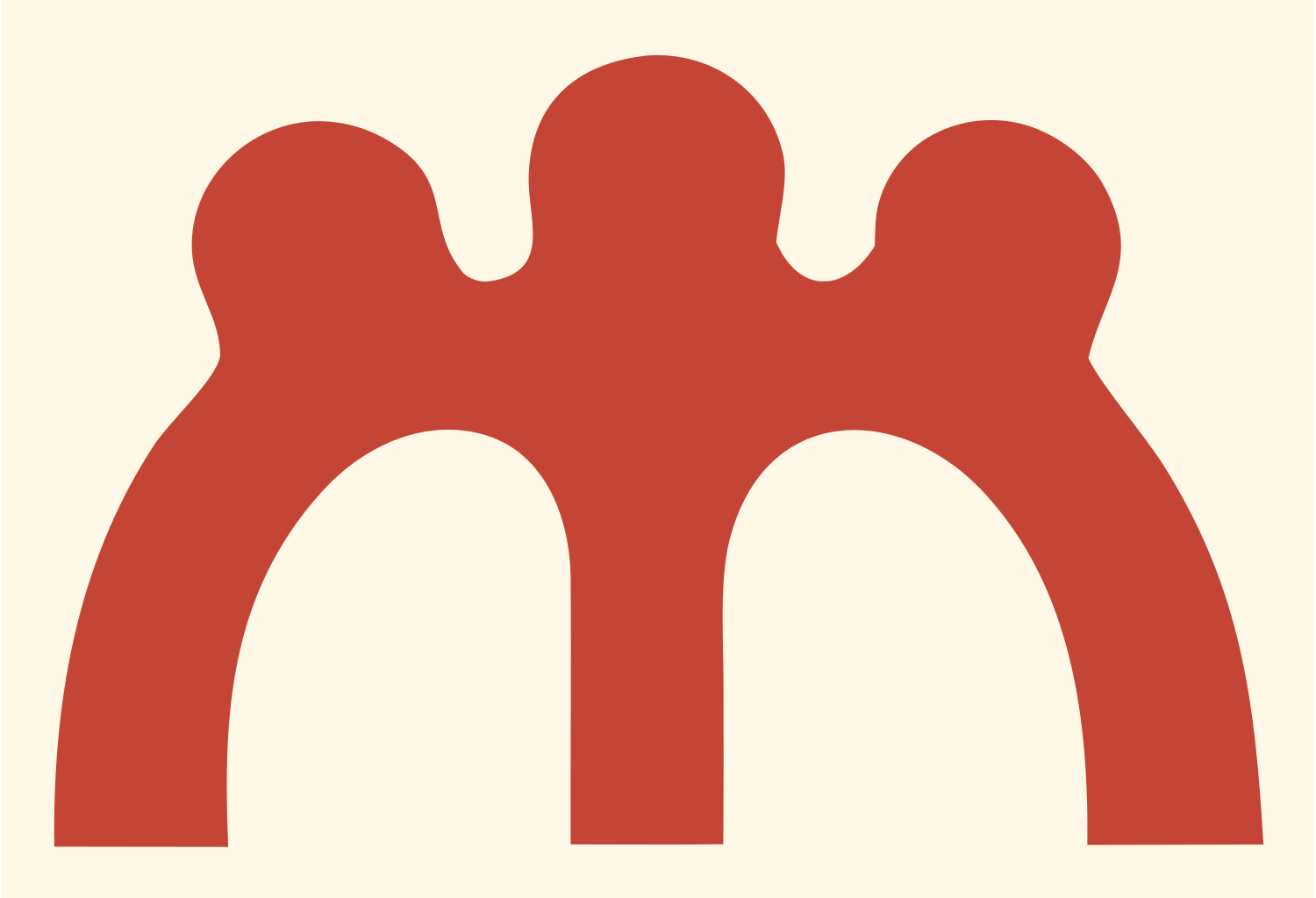 Triple Arch Horse Crown Mark #fff8e7/#c44536
