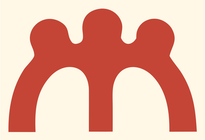 Triple Arch Horse Crown Mark #fff8e7/#c44536