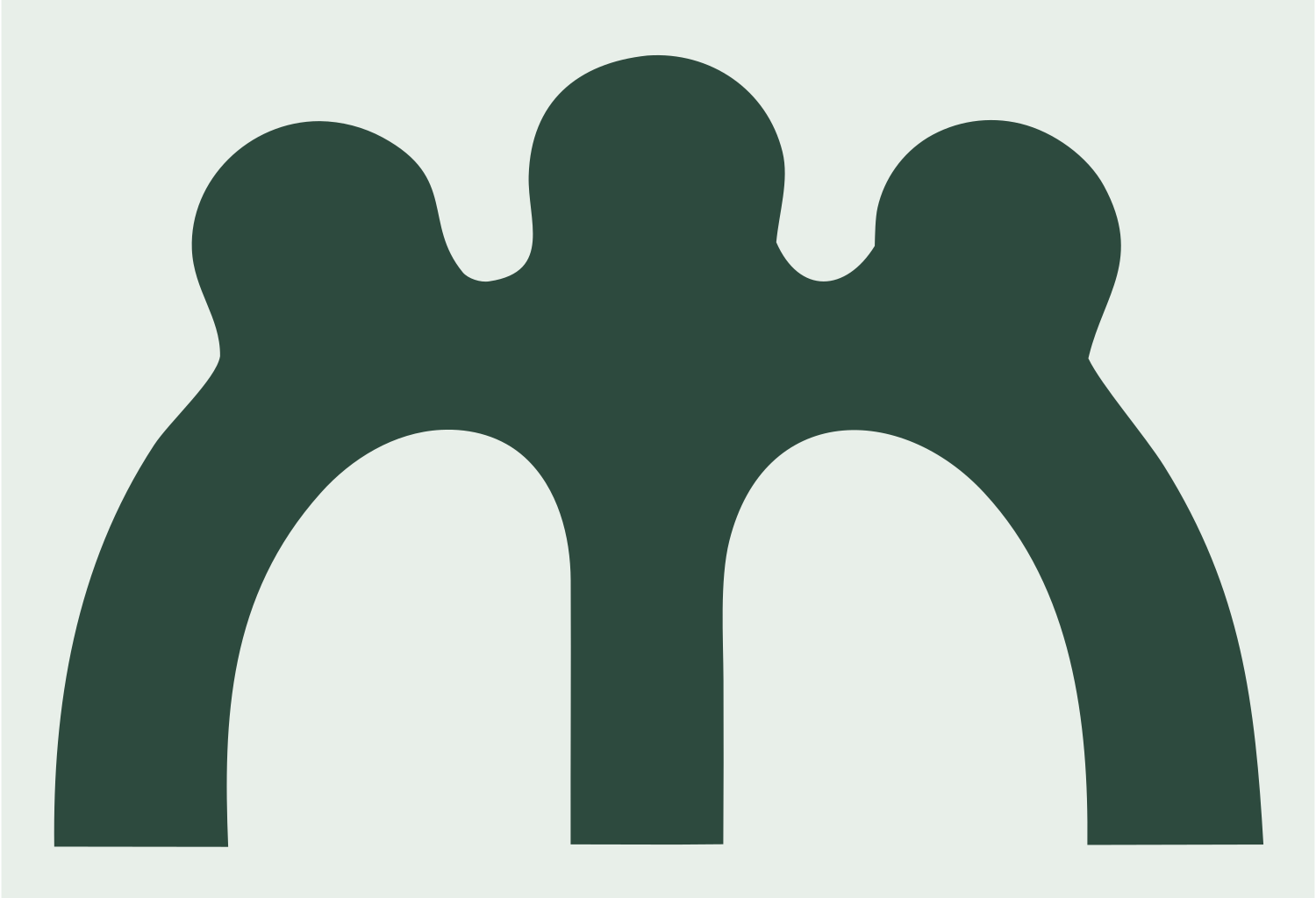 Triple Arch Horse Crown Mark #e8efe9/#2d4a3e
