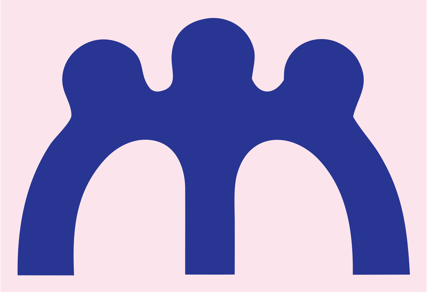 Triple Arch Horse Crown Mark #fce4ec/#283593