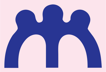 Triple Arch Horse Crown Mark #fce4ec/#283593