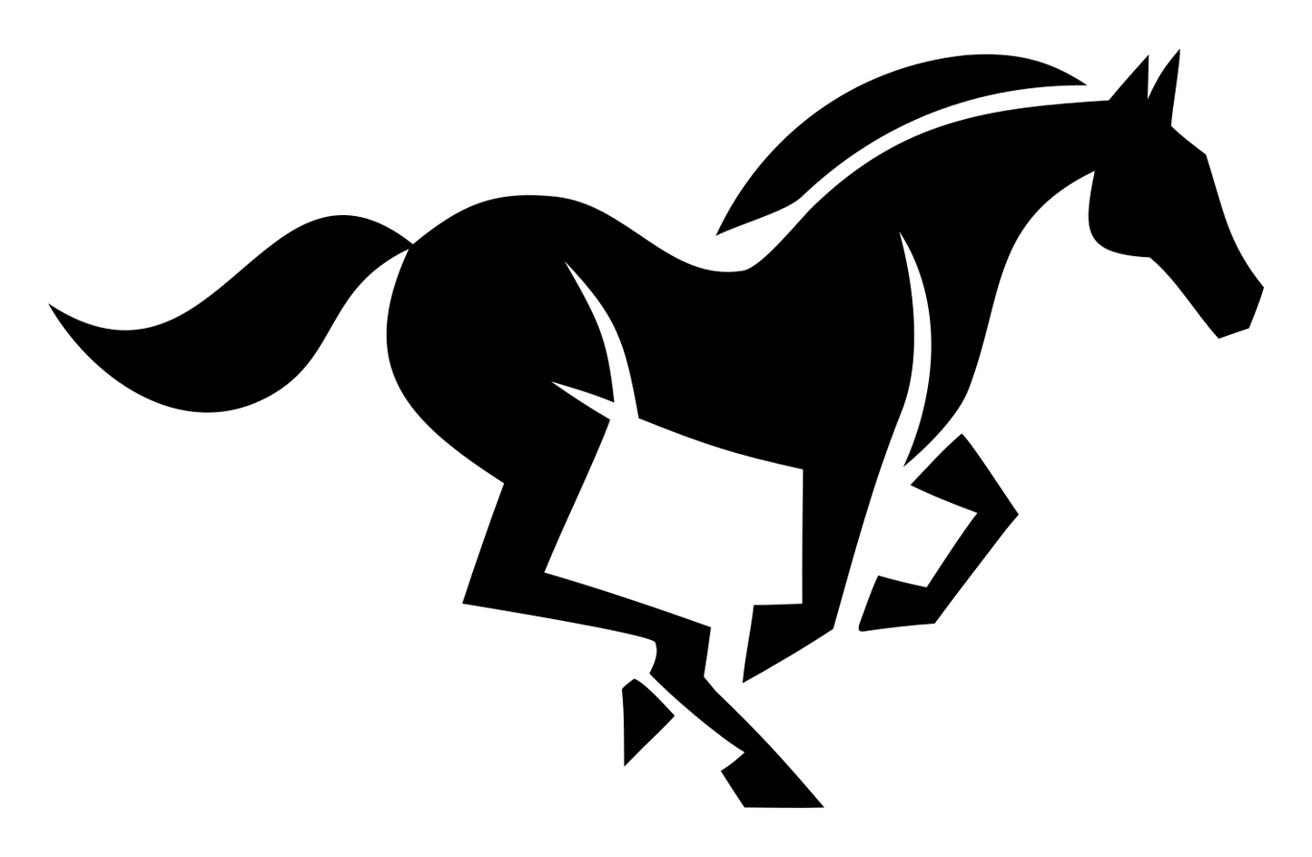 Galloping Horse Silhouette Mark #ffffff/#000000