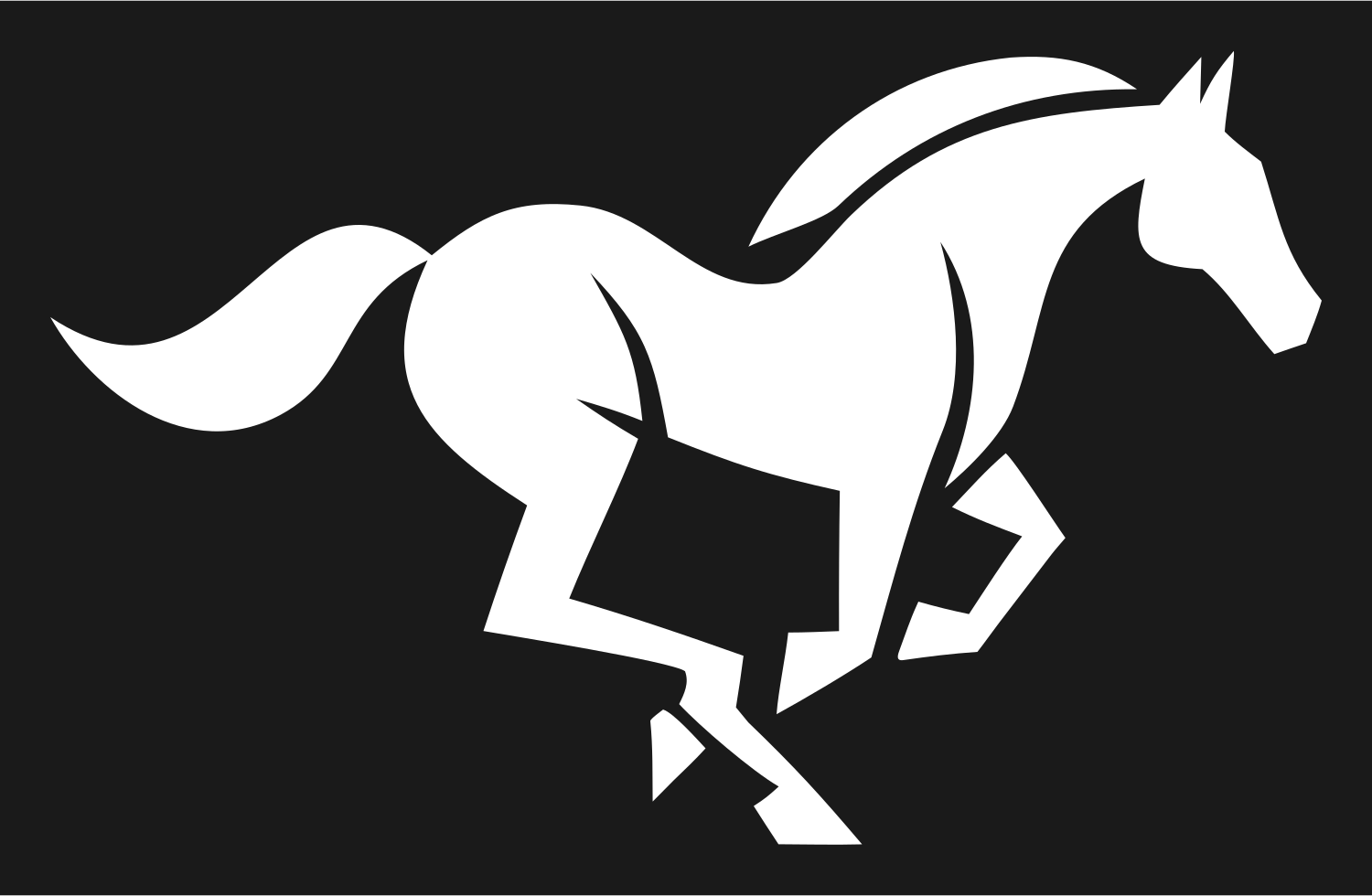 Galloping Horse Silhouette Mark #1a1a1a/#ffffff
