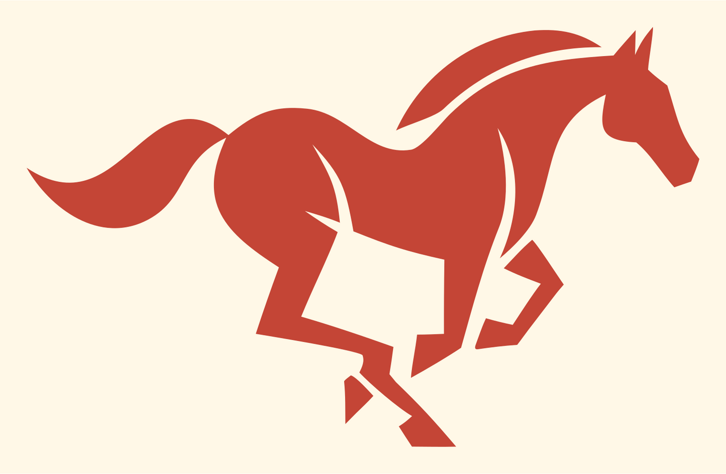 Galloping Horse Silhouette Mark #fff8e7/#c44536