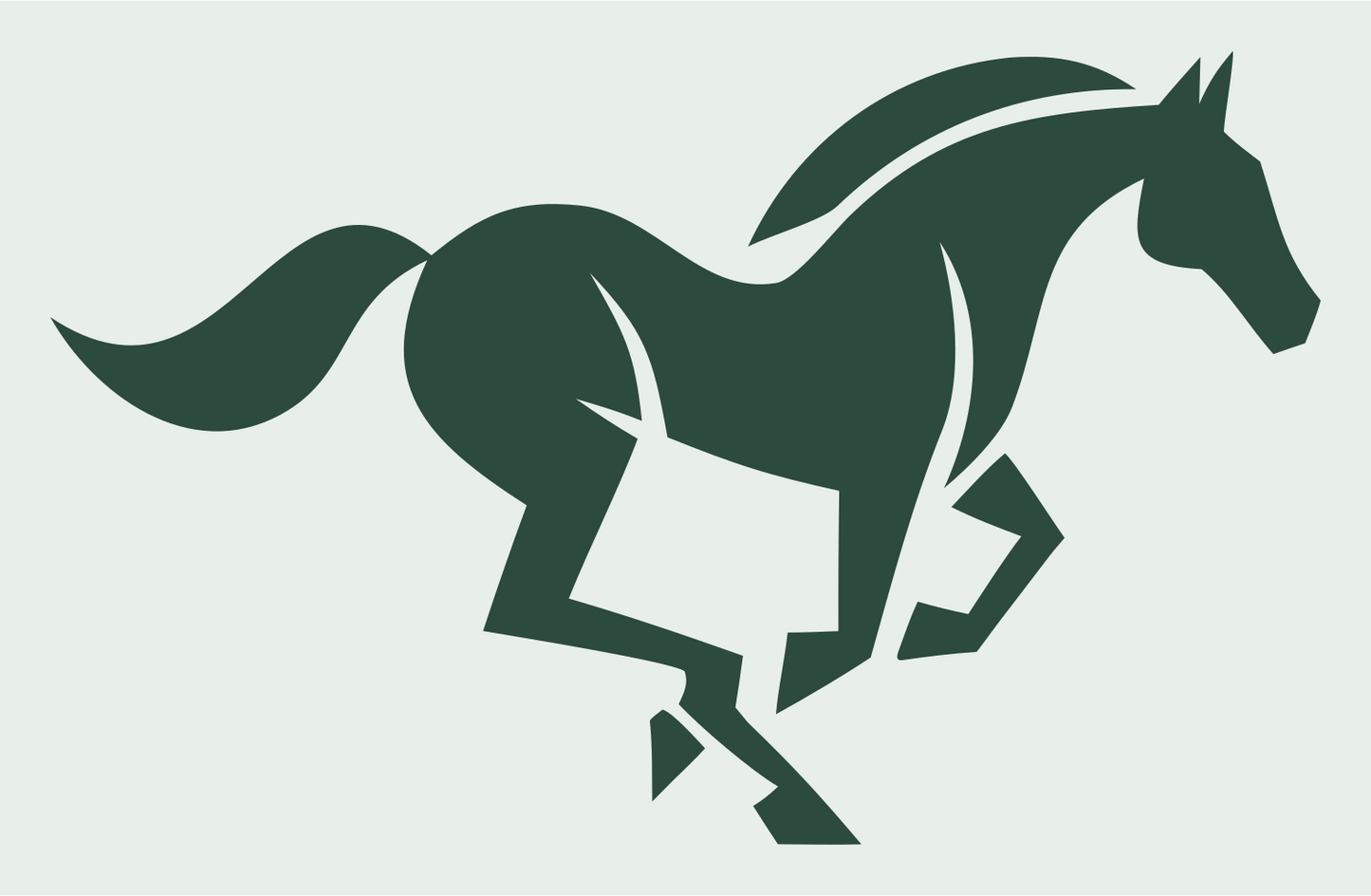 Galloping Horse Silhouette Mark #e8efe9/#2d4a3e