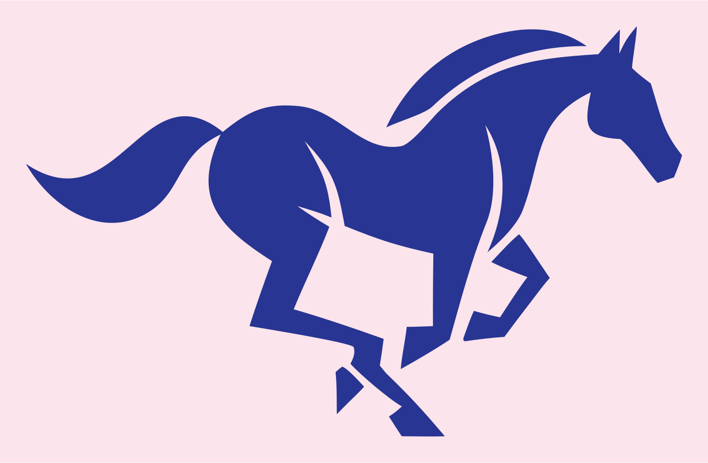 Galloping Horse Silhouette Mark #fce4ec/#283593
