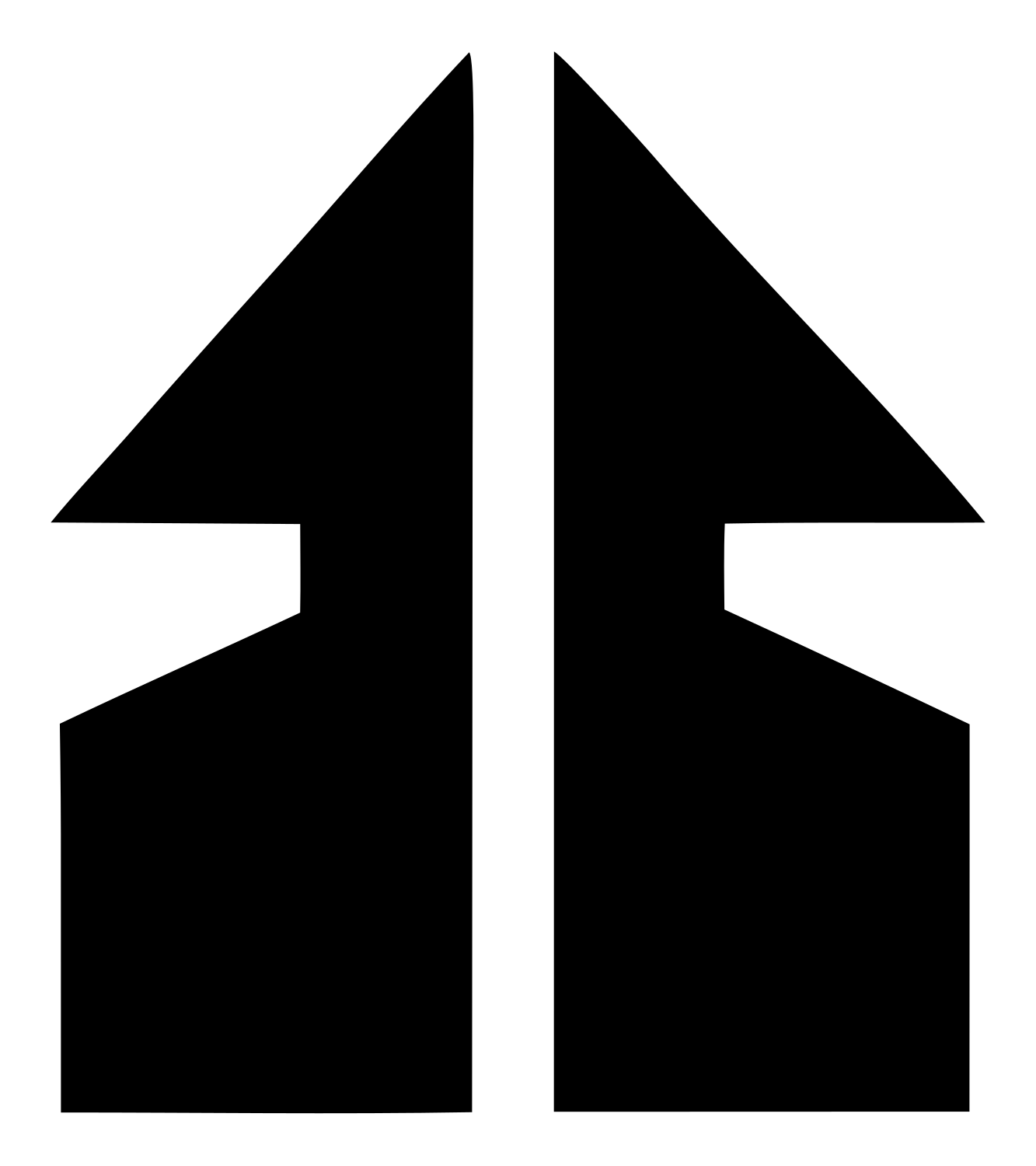 Split Arrow House Mark #ffffff/#000000