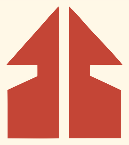 Split Arrow House Mark #fff8e7/#c44536