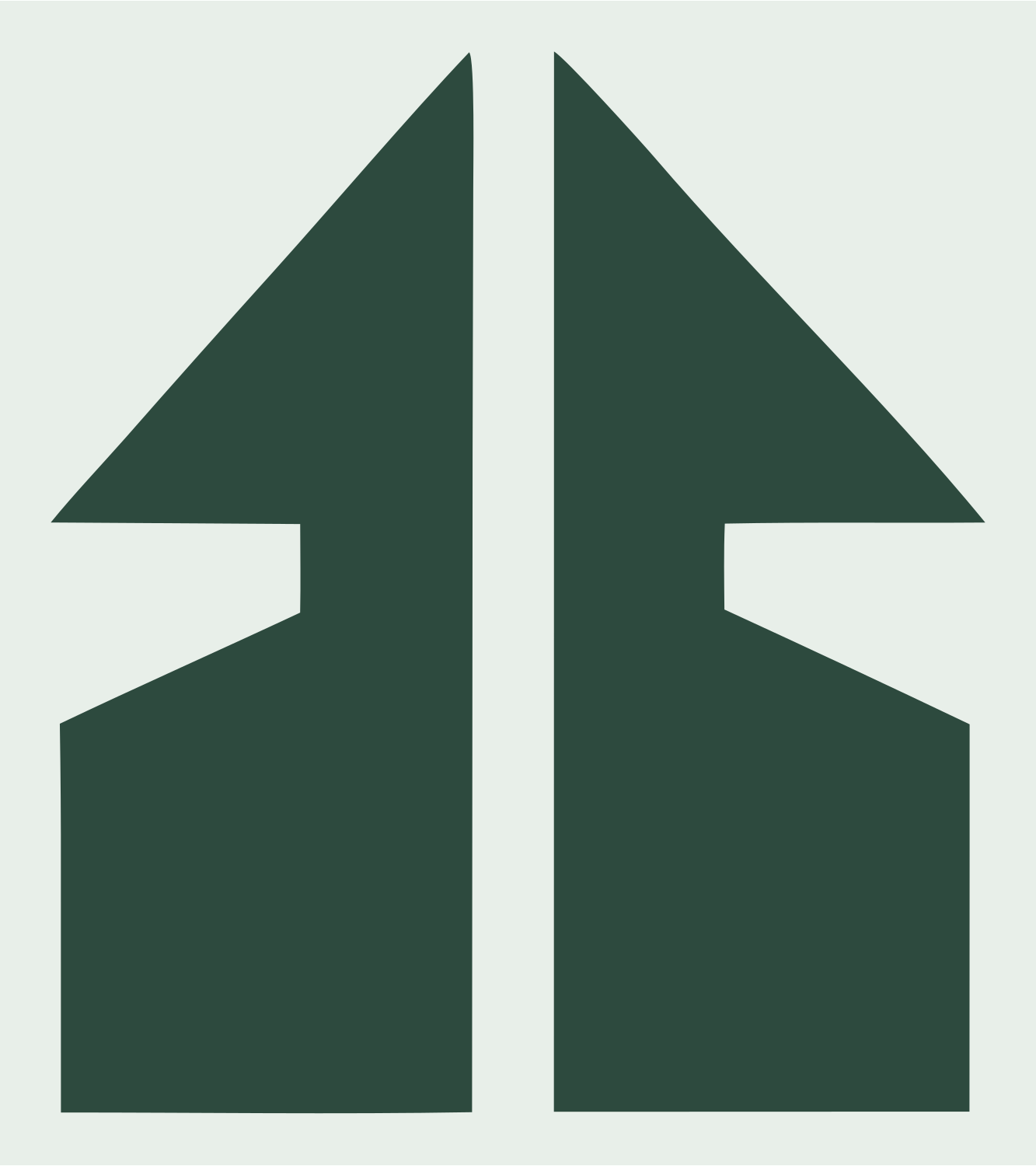 Split Arrow House Mark #e8efe9/#2d4a3e