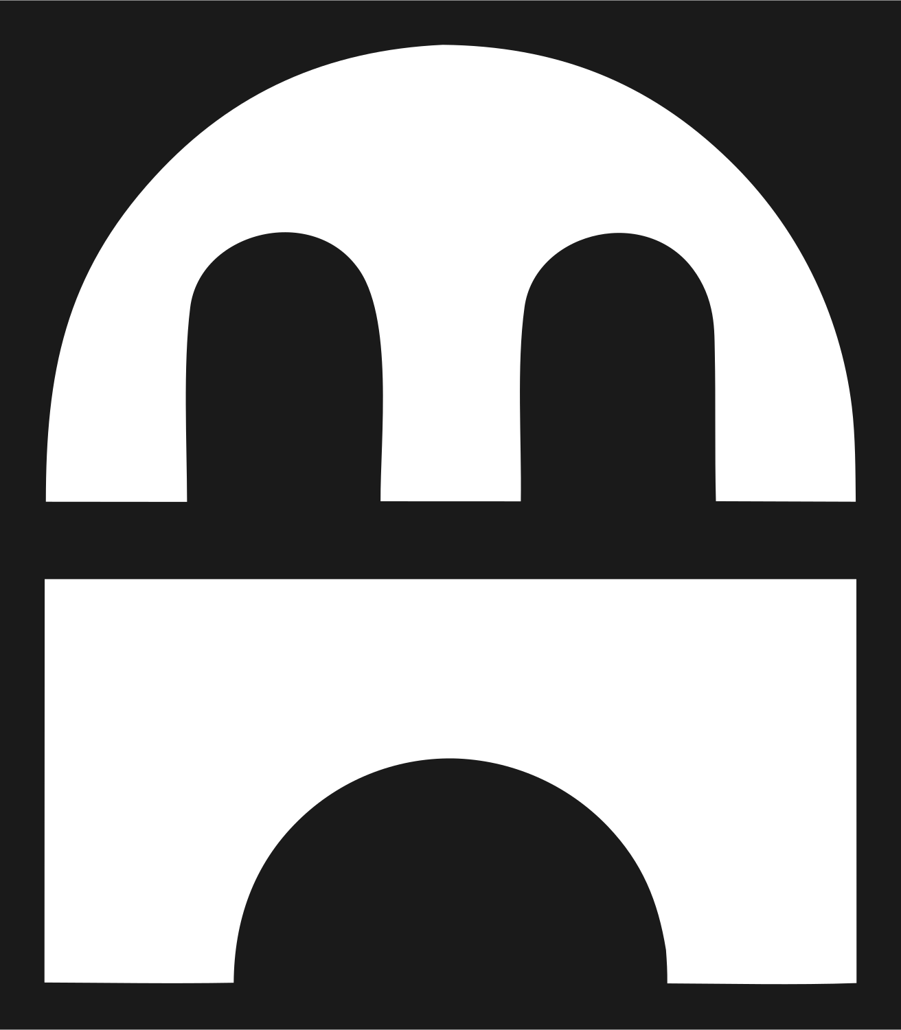 Bold Arch Bridge House Emblem #1a1a1a/#ffffff