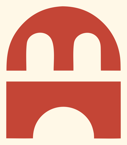 Bold Arch Bridge House Emblem #fff8e7/#c44536