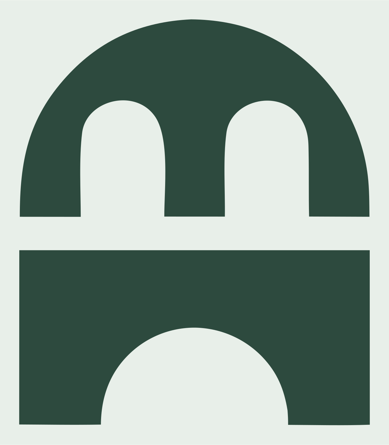 Bold Arch Bridge House Emblem #e8efe9/#2d4a3e