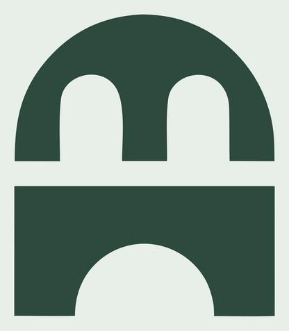 Bold Arch Bridge House Emblem #e8efe9/#2d4a3e