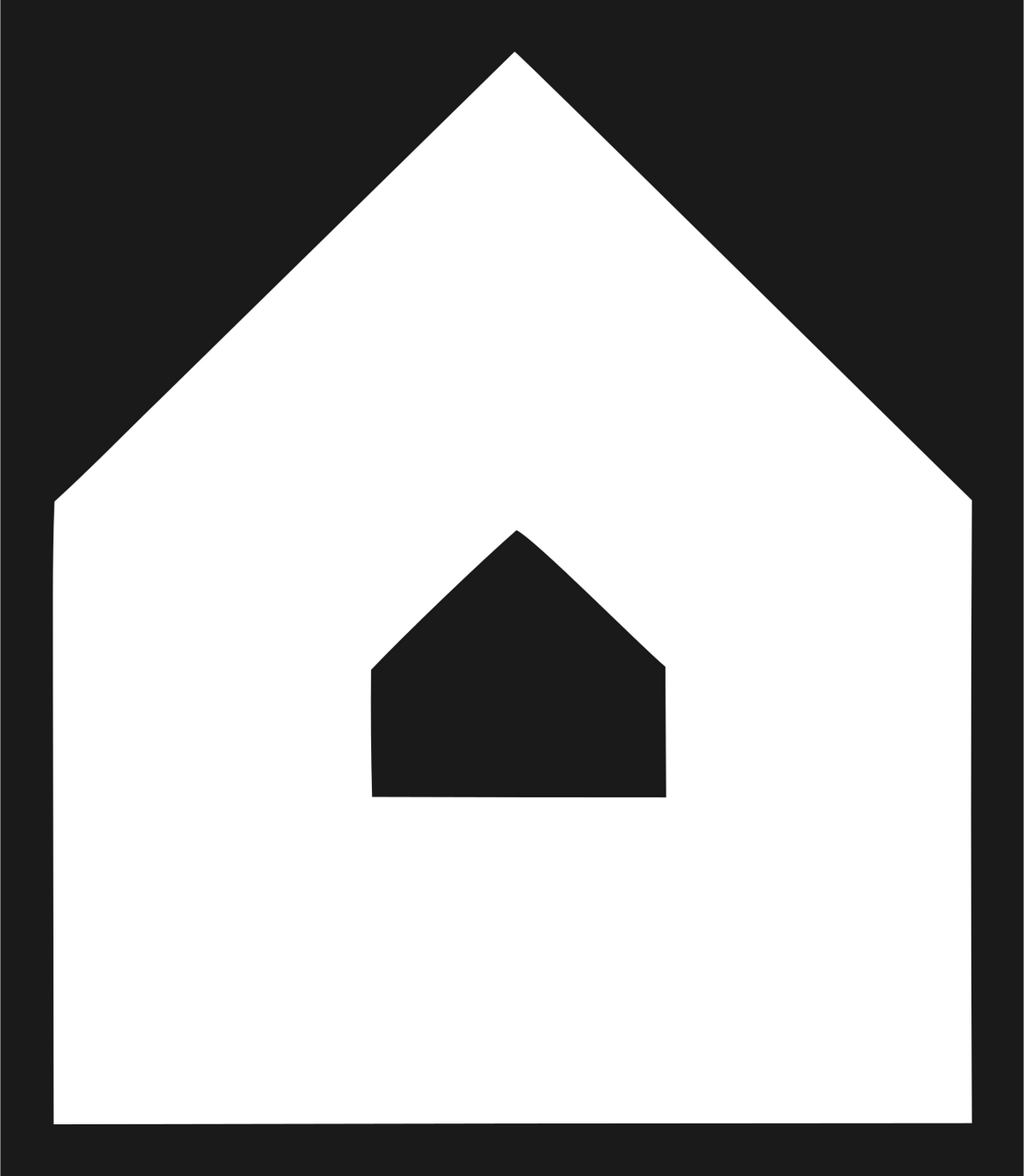 Negative Space House-in-House Icon #1a1a1a/#ffffff