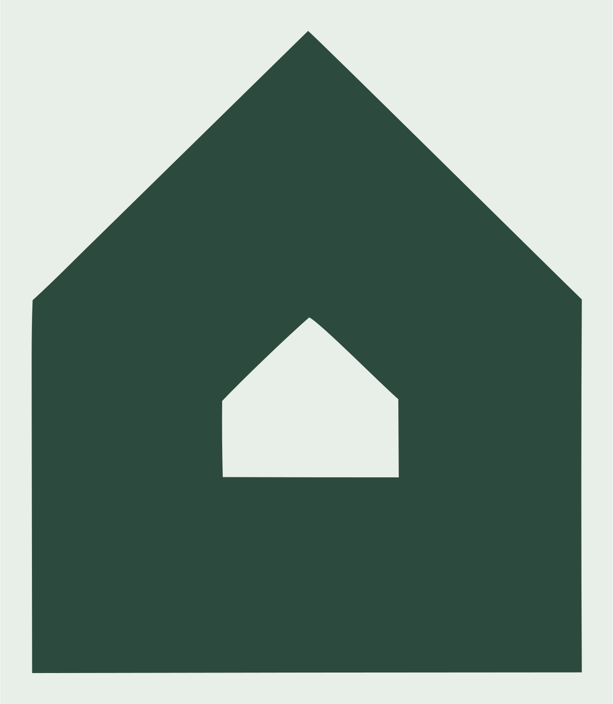 Negative Space House-in-House Icon #e8efe9/#2d4a3e