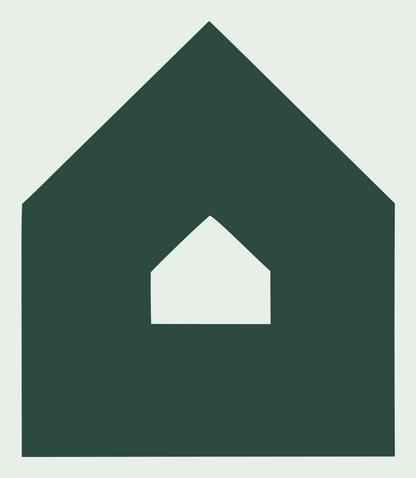 Negative Space House-in-House Icon #e8efe9/#2d4a3e