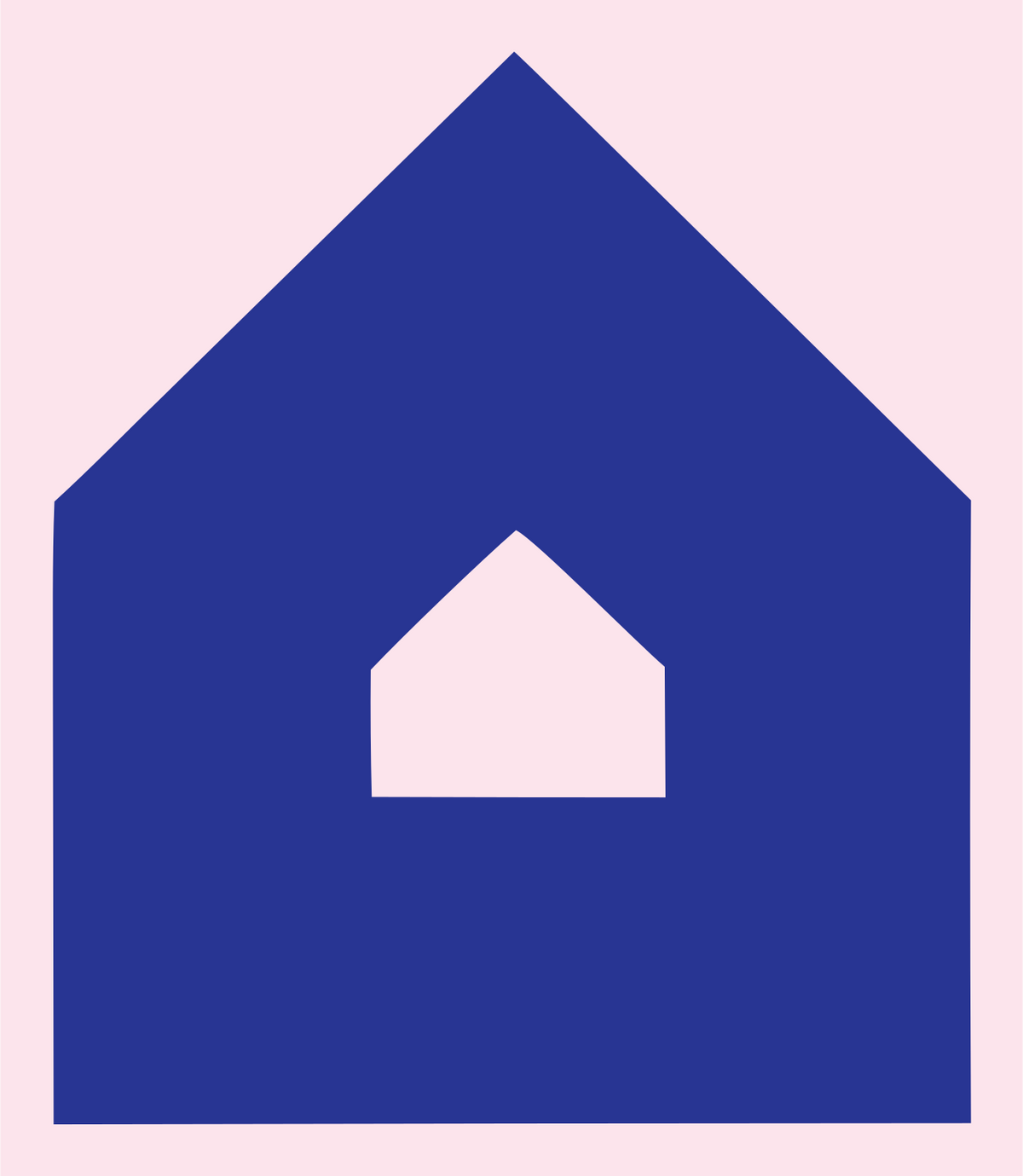 Negative Space House-in-House Icon #fce4ec/#283593